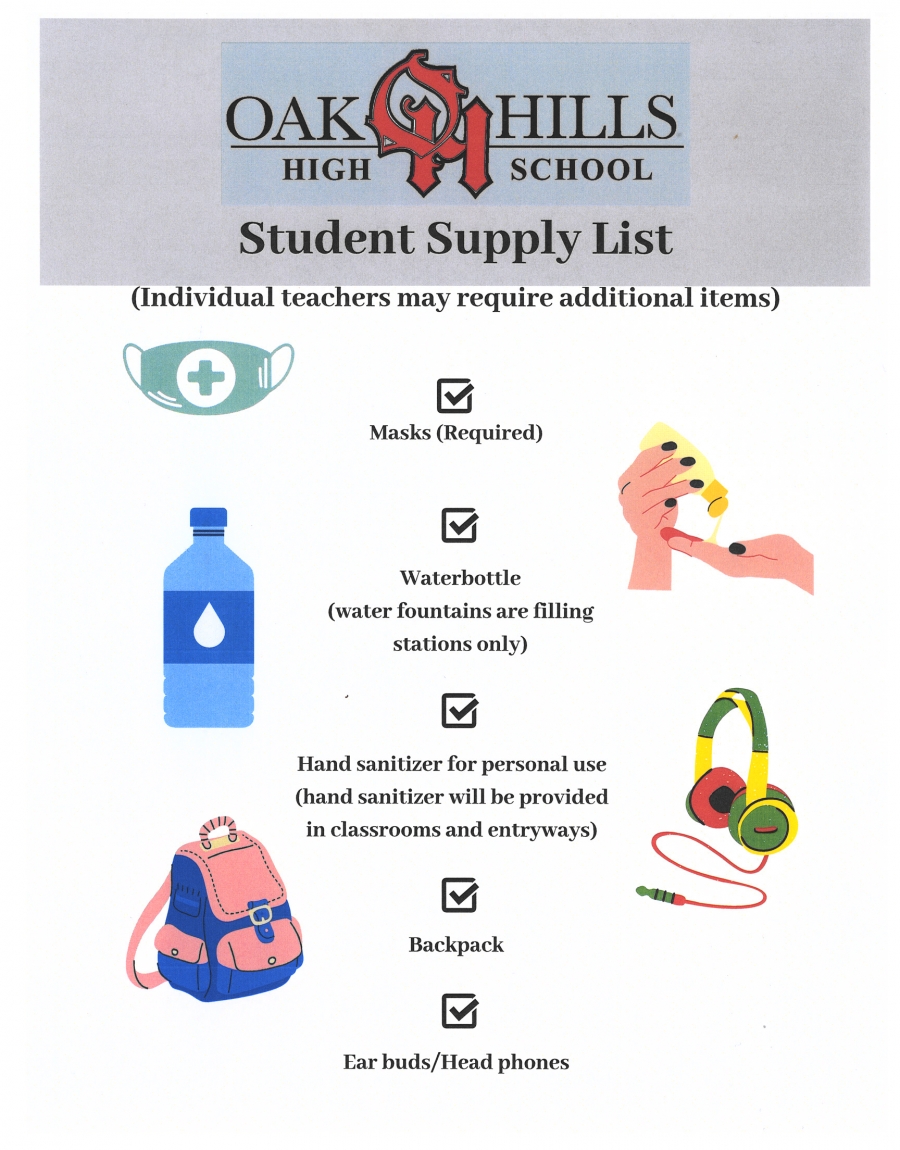 OHHS Student Supply List